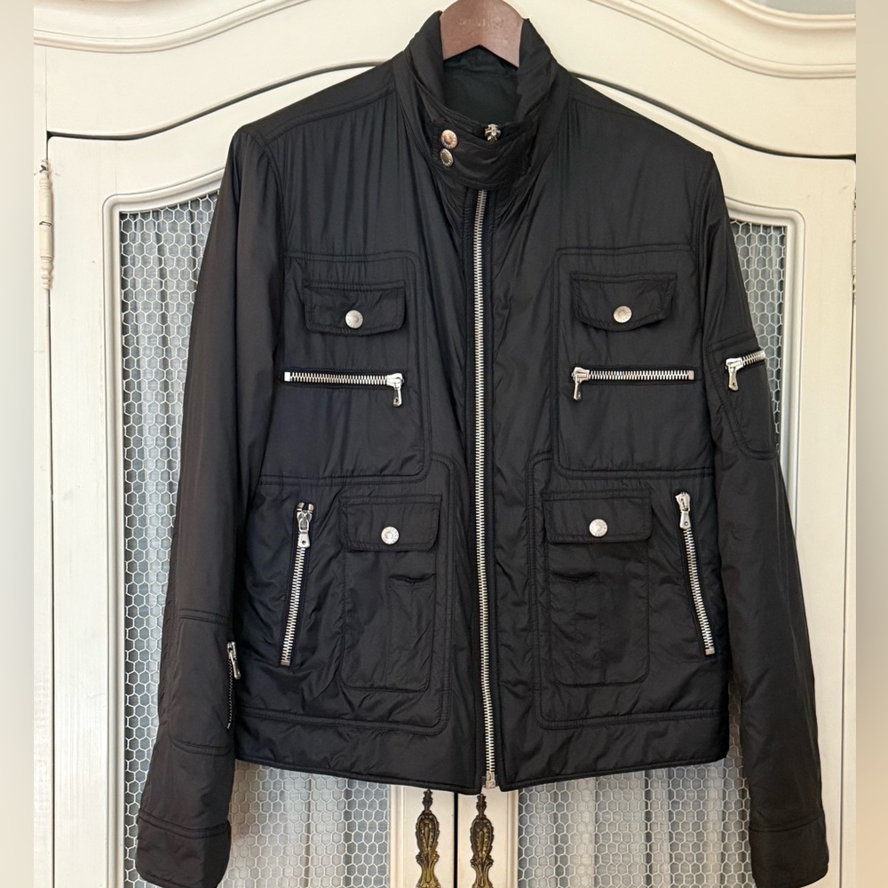 Dolce & Gabbana 🖤 Vintage AW03 Black Cargo Down Lightweight Jacket IT Size 50 - Picture 4 of 12